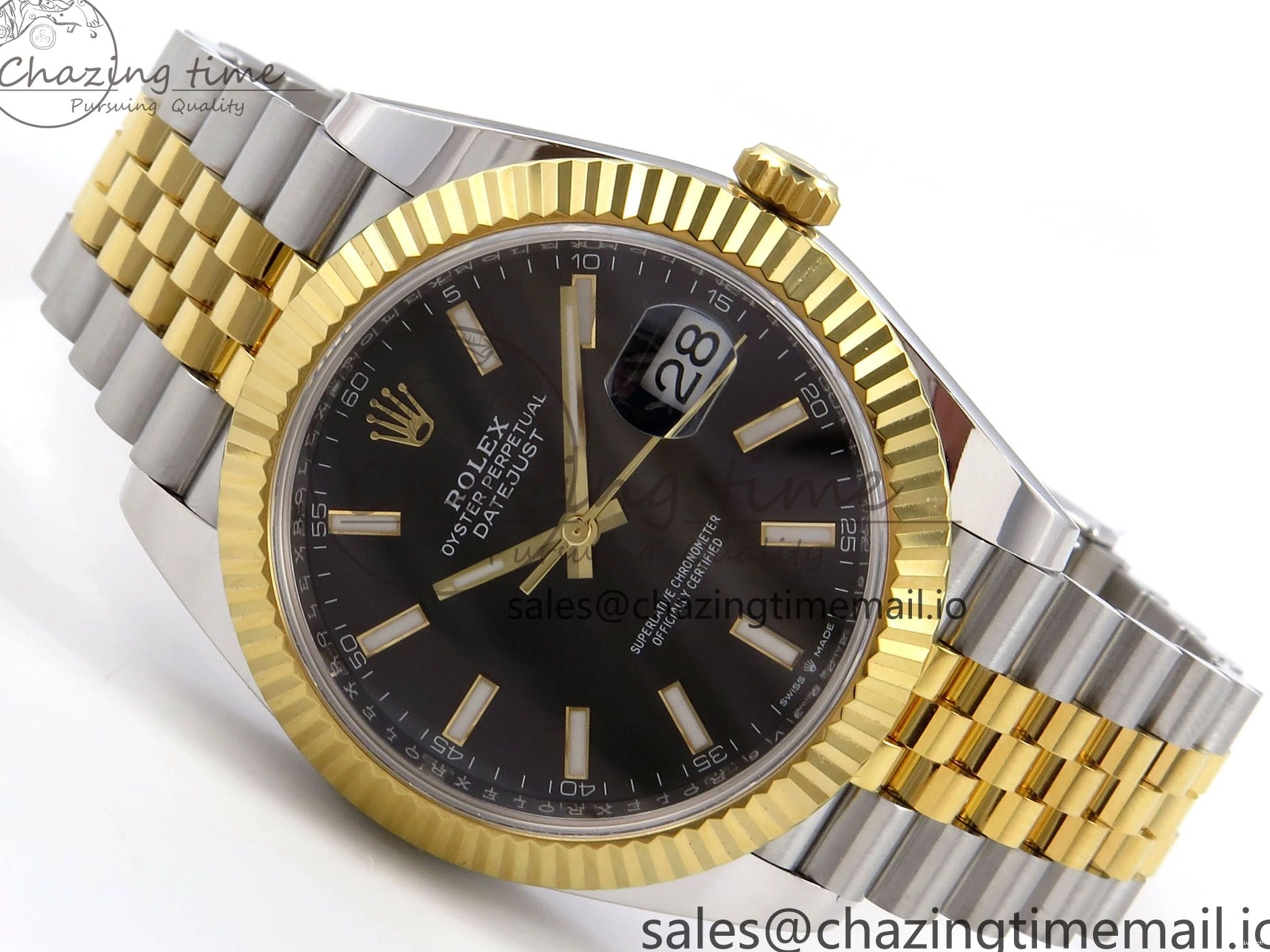 Bracelet Best Jubilee Stick Dial Weight) Steel 904L DateJust SS ARF SH3235 1:1 on (Gain Edition YG Black 41 0306